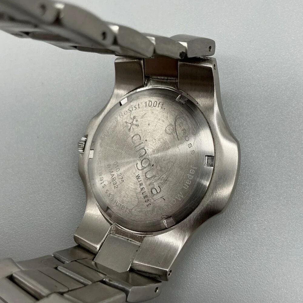 Cross Cingular Wireless Mens Watch 39mm Silver Tone Date New Battery 8.5